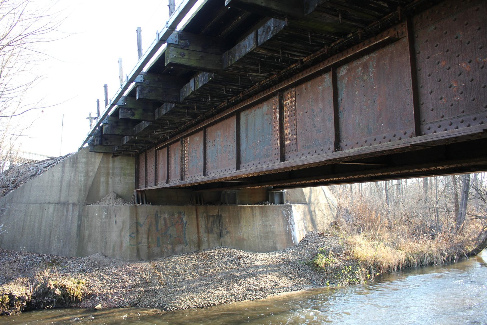 Looking east along north track